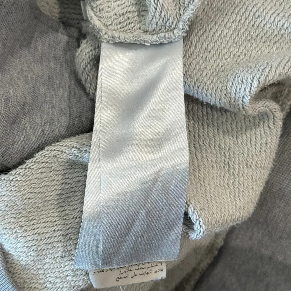 Gucci Mens Grey Cotton Web Stripe Logo Zip Up Hoodie Size Medium